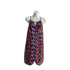 NWT Tori Richard Multi-colored lined Halter Dress Size 0